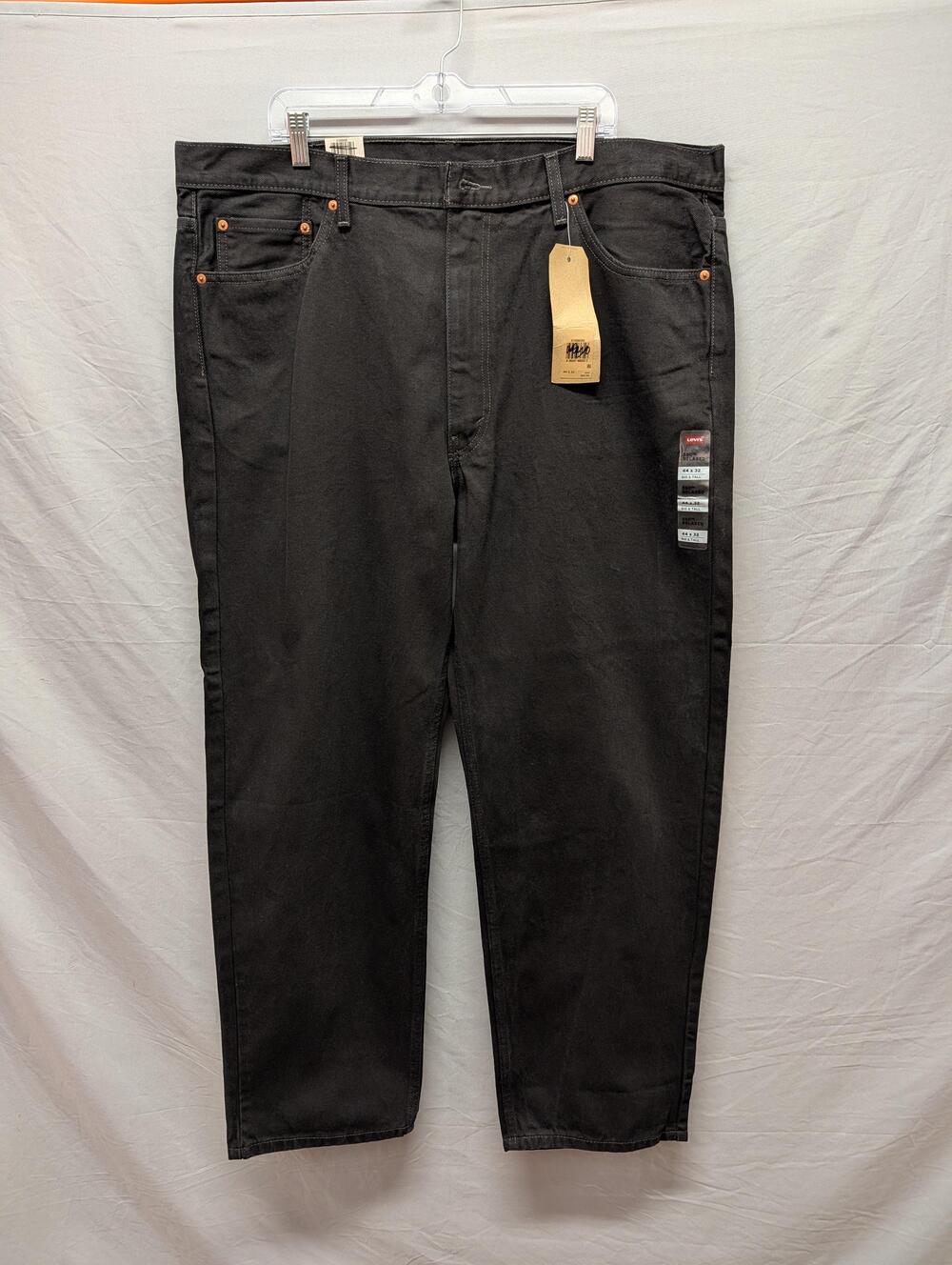 Levi's 550 Jeans Mens 44x32 Black Relaxed Tapered Leg Big & Tall Denim Pants